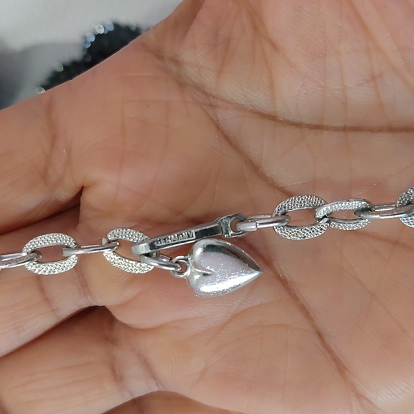 Vintage Signed Germany Multi Texture Silver Tone Leaf Vine Choker Necklace - Picture 5 of 8